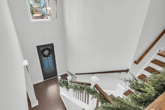 entryway with dark hardwood / wood-style floors