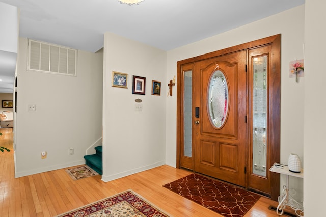 entryway featuring light hardwood / wood-style flooring