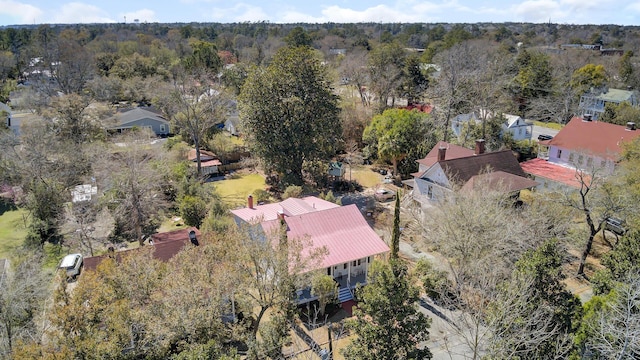 aerial view with a wooded view