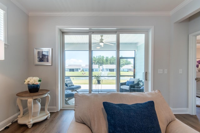 754 Blue Iris Way, Summerville, SC 29486 - bedroom with wood finished floors, crown molding, and access to outside