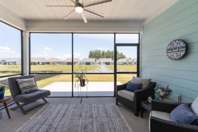 754 Blue Iris Way, Summerville, SC 29486 - sunroom featuring a ceiling fan and a residential view