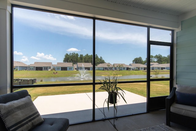 754 Blue Iris Way, Summerville, SC 29486 - sunroom / solarium with a water view, a residential view, and plenty of natural light