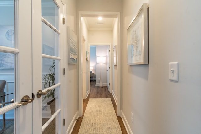 754 Blue Iris Way, Summerville, SC 29486 - hall with ornamental molding and wood finished floors
