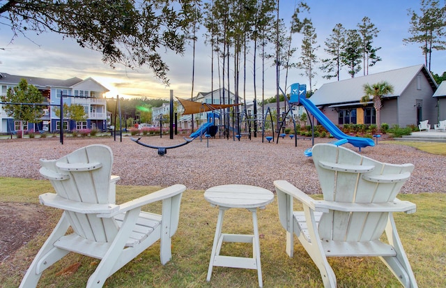 view of playground at dusk