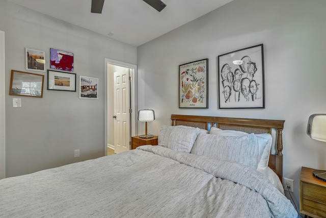 bedroom featuring ceiling fan