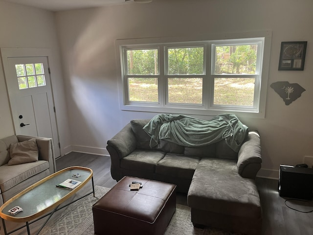 1866 Ashley Hall Rd, Charleston, SC 29407 - living room featuring wood finished floors and baseboards