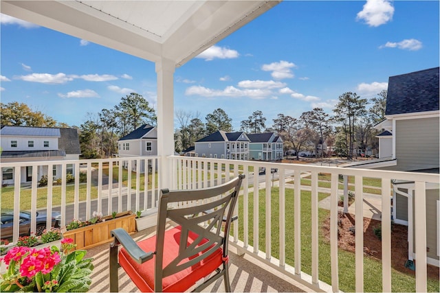 balcony with a residential view