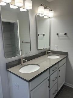 full bath with a sink and double vanity