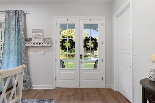 1130 Plantation Overlook Dr, Moncks Corner, SC 29461 - entryway with french doors and wood finished floors