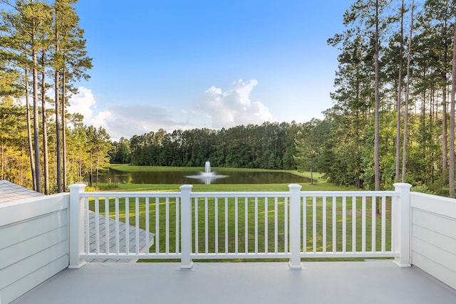 1130 Plantation Overlook Dr, Moncks Corner, SC 29461 - view of patio featuring a water view and a forest view