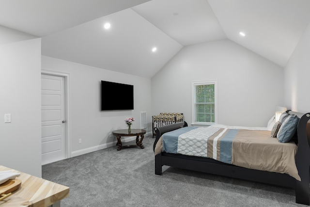 1130 Plantation Overlook Dr, Moncks Corner, SC 29461 - carpeted bedroom with vaulted ceiling and recessed lighting