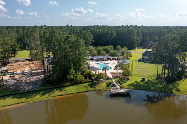 1130 Plantation Overlook Dr, Moncks Corner, SC 29461 - aerial view of a pool and a nearby body of water