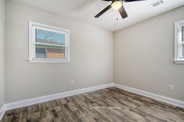 1552 Orange Grove Rd Unit A & B, Charleston, SC 29407 - unfurnished room with dark wood finished floors, plenty of natural light, baseboards, and ceiling fan