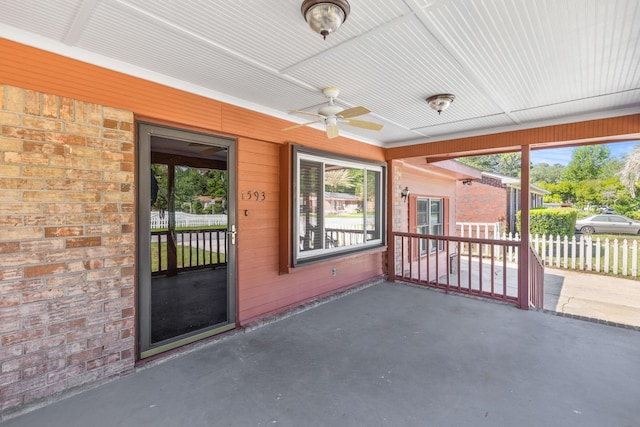 1593 Westwood Dr, Charleston, SC 29412 - unfurnished sunroom with a ceiling fan