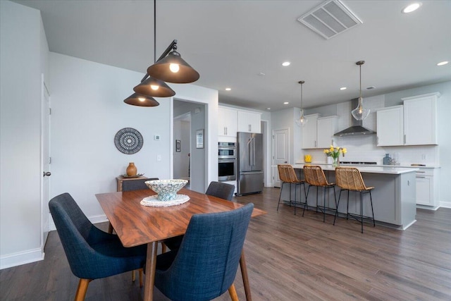 2017 Geranium Ln, Johns Island, SC 29455 - dining space featuring recessed lighting and dark wood-style flooring