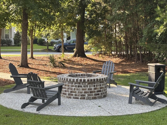 2017 Geranium Ln, Johns Island, SC 29455 - view of patio / terrace featuring an outdoor fire pit