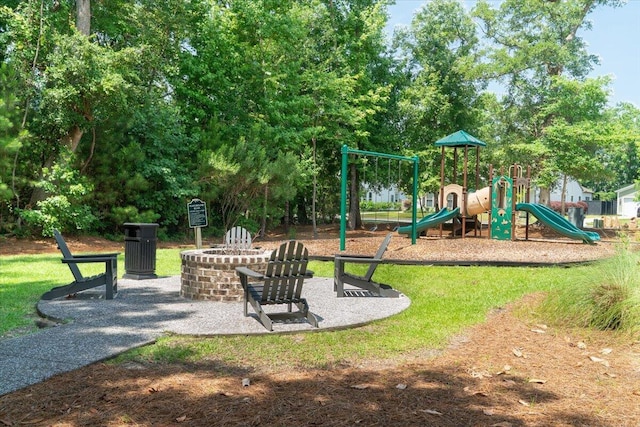2017 Geranium Ln, Johns Island, SC 29455 - community jungle gym with an outdoor fire pit and a lawn