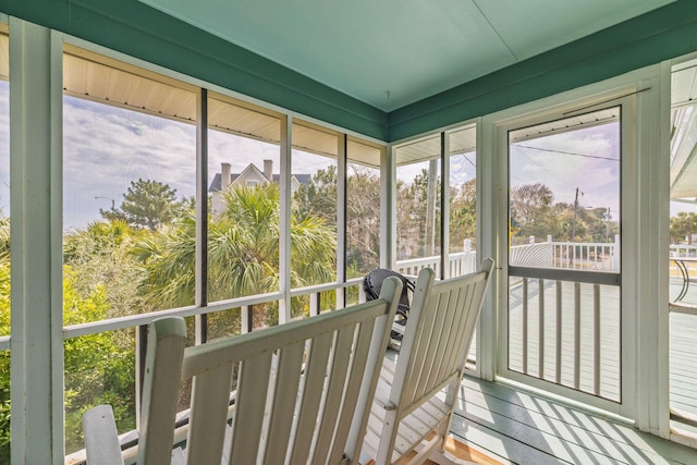 sunroom with a healthy amount of sunlight