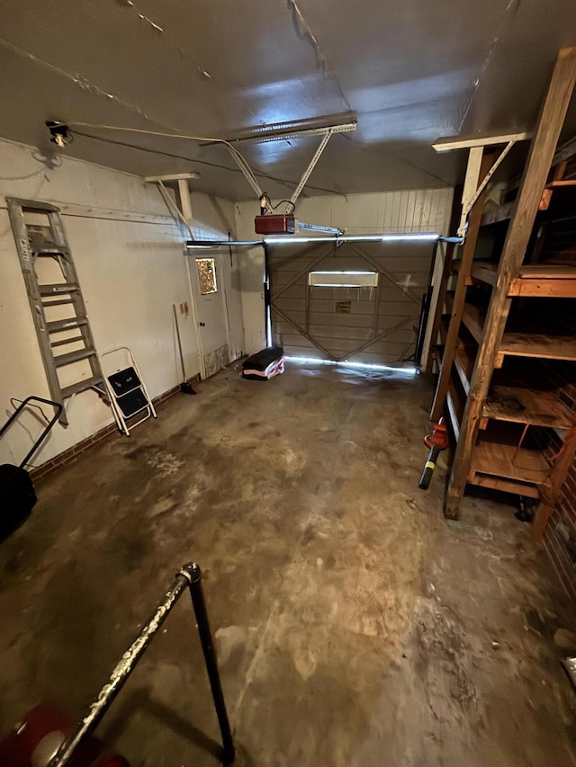 basement featuring a garage