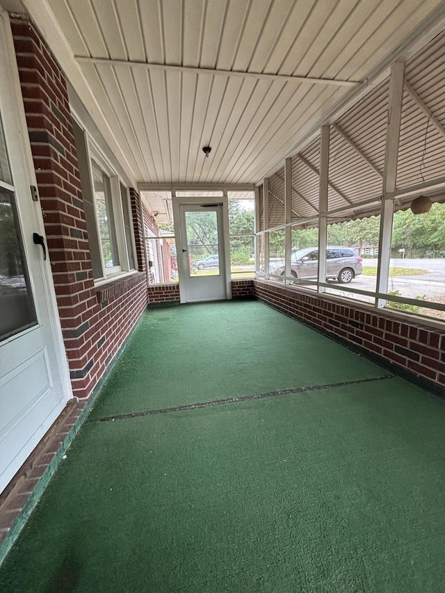 view of unfurnished sunroom