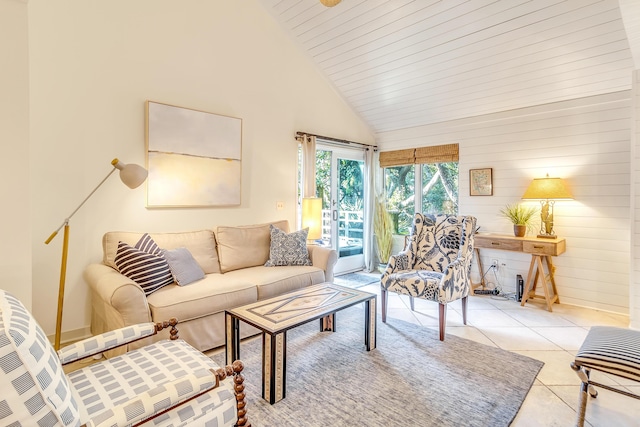 4403 Sea Forest Dr, Kiawah Island, SC 29455 - living room with light tile patterned floors and high vaulted ceiling