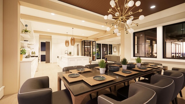 11 Tabby Ln, Isle Of Palms, SC 29451 - dining room featuring recessed lighting and a notable chandelier