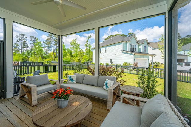 2282 Braided Ln, Mount Pleasant, SC 29466 - sunroom with outdoor lounge area and ceiling fan
