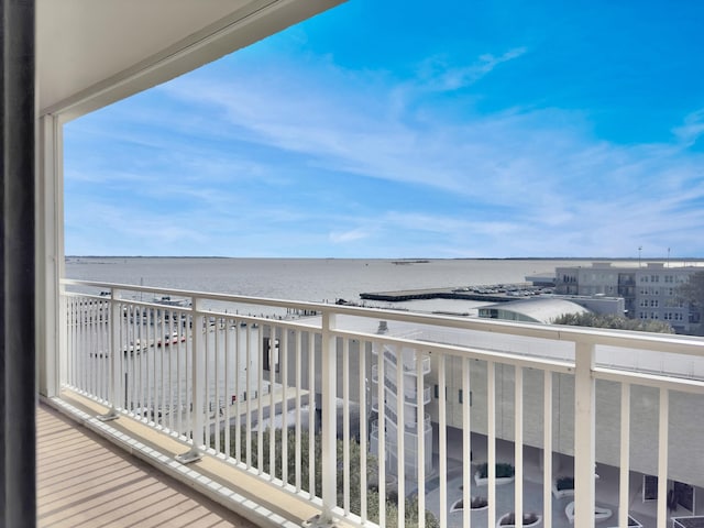 balcony with a water view