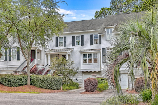 view of front of house with a garage