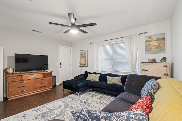 4619 Jenkins Ave Unit 1-4, North Charleston, SC 29405 - living room featuring wood finished floors and ceiling fan