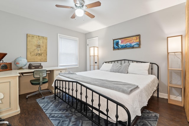 4619 Jenkins Ave Unit 1-4, North Charleston, SC 29405 - bedroom with dark wood-style floors, baseboards, and ceiling fan