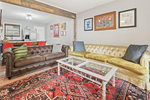 4619 Jenkins Ave Unit 1-4, North Charleston, SC 29405 - living room with wood finished floors and beam ceiling