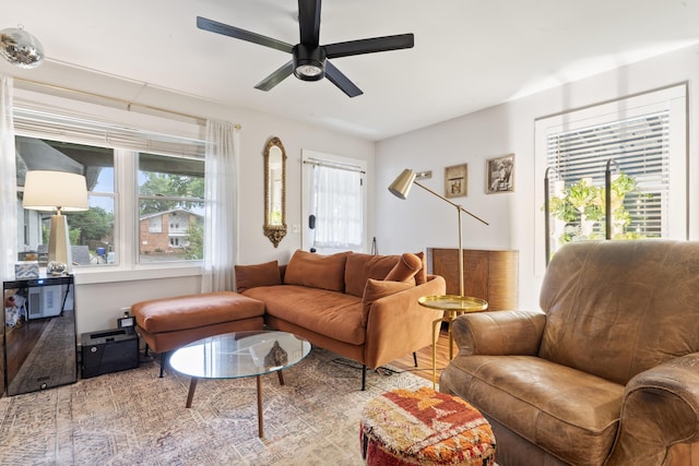 4619 Jenkins Ave Unit 1-4, North Charleston, SC 29405 - living room with ceiling fan