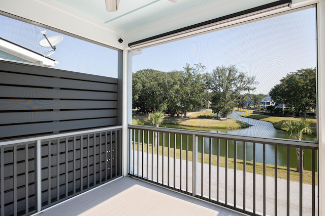 balcony with a water view