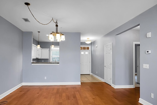 interior space with light hardwood / wood-style floors