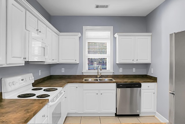 kitchen with white cabinetry, appliances with stainless steel finishes, and sink