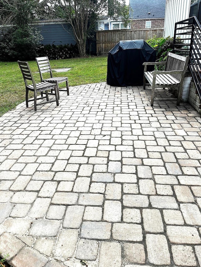 view of patio featuring grilling area