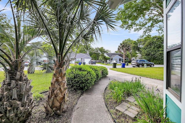 view of yard featuring a residential view