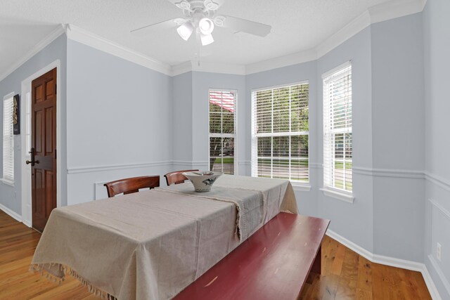 1394 Center Lake Dr, Mount Pleasant, SC 29464 - bedroom featuring wood finished floors, baseboards, ornamental molding, and ceiling fan