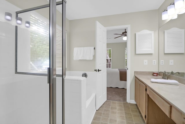 1394 Center Lake Dr, Mount Pleasant, SC 29464 - full bath featuring healthy amount of natural light, ensuite bath, a ceiling fan, and a stall shower