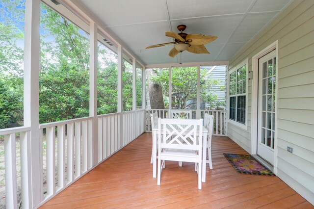 1394 Center Lake Dr, Mount Pleasant, SC 29464 - wooden terrace with ceiling fan