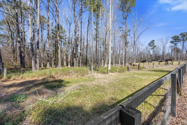 view of yard with fence