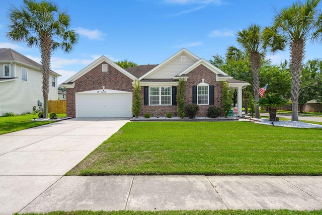 7030 Billberry St, Hanahan, SC 29410 - view of front of home with brick siding, an attached garage, and concrete driveway