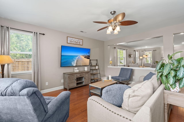 7030 Billberry St, Hanahan, SC 29410 - living area featuring ceiling fan and wood finished floors