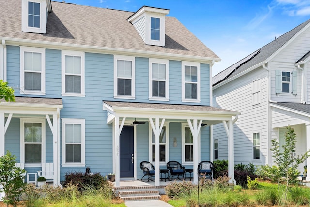 557 Blueway Ave, Summerville, SC 29486 - view of front of property with a porch and roof with shingles