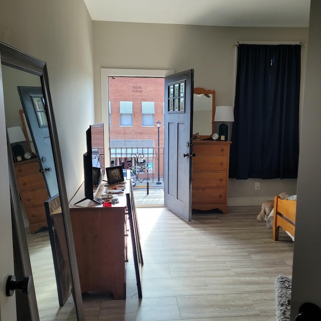 interior space featuring light wood finished floors