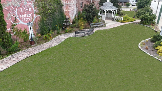 view of yard with a gazebo