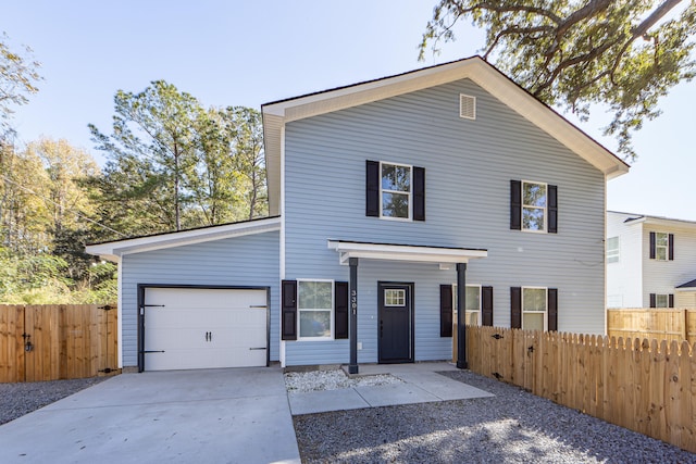 view of front facade with a garage