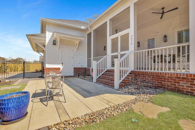 view of patio / terrace featuring fence