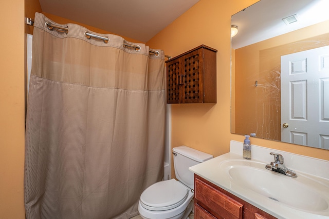 1409 Bloomingdale Ln, Mount Pleasant, SC 29466 - full bath with toilet, vanity, and a shower with shower curtain